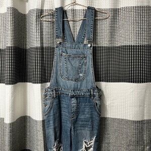 CELLO Distressed Denim Overalls